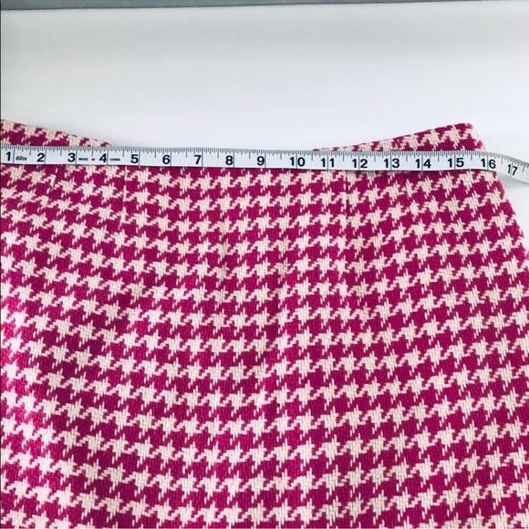 Lilly Pulitzer Pink Houndstooth Wool Skirt Size 8 - Picture 6 of 7